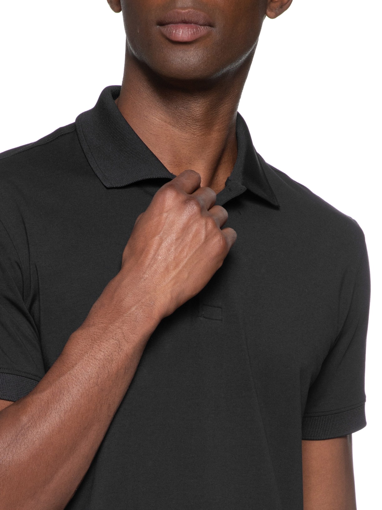 Polo Masculina em Algodãoa Pima Performing Preto Urban