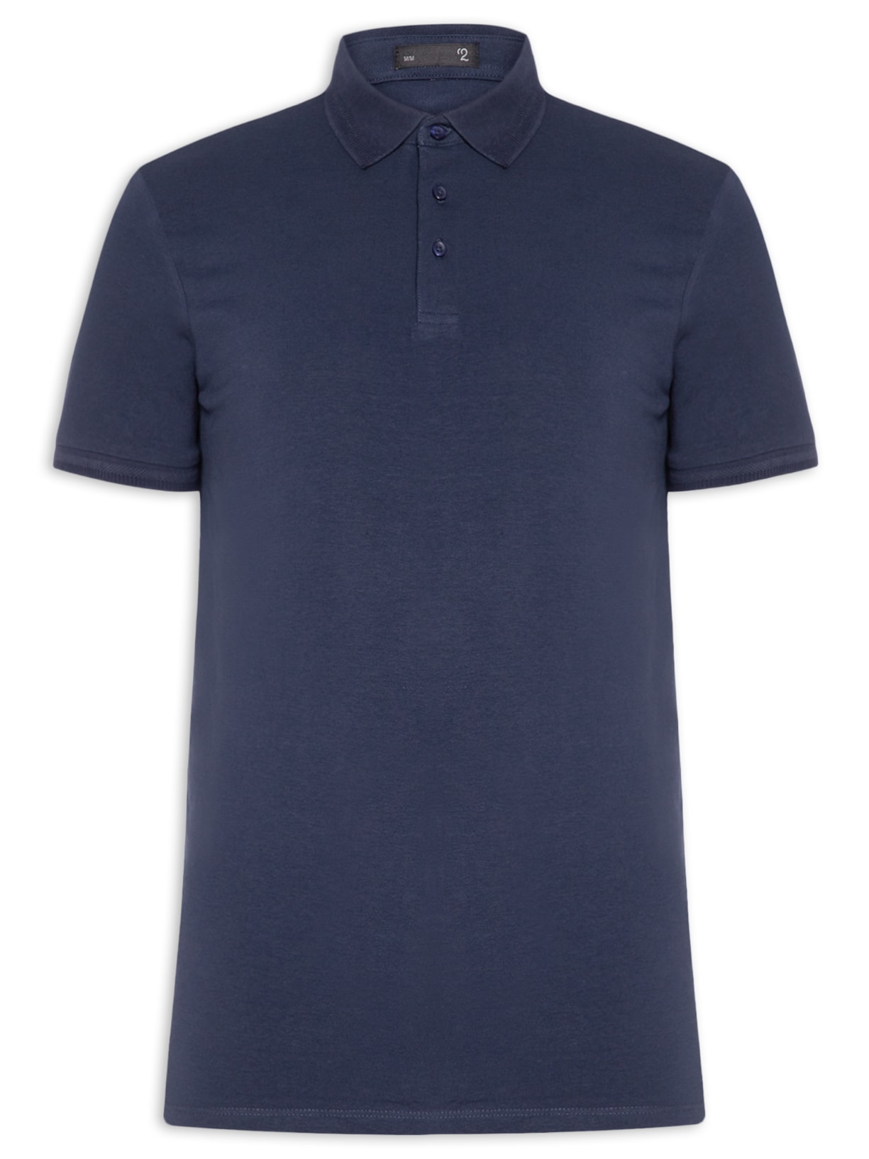 Polo Masculina Em Malha - Azul