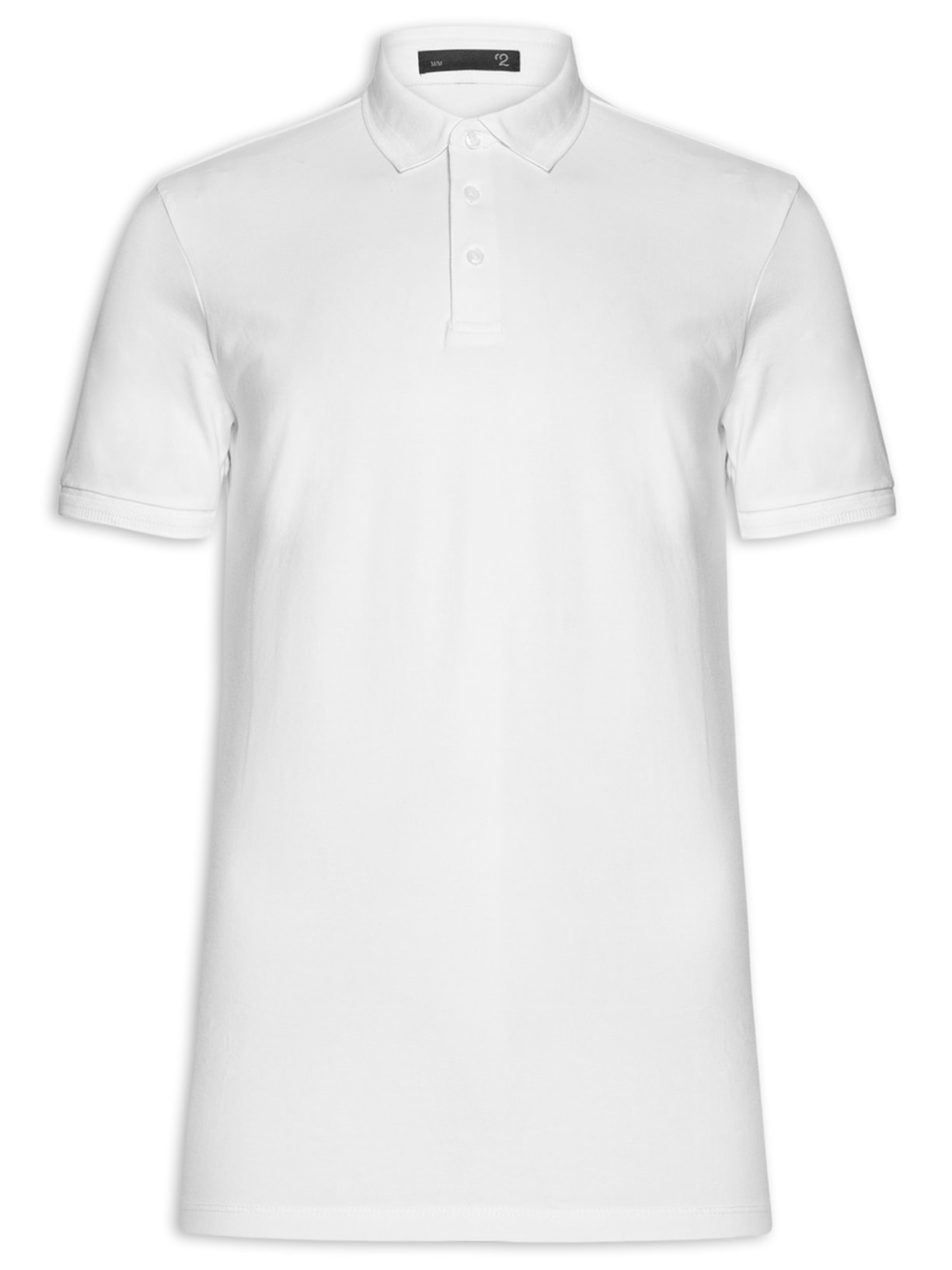 Polo Masculina Em Malha - Branco
