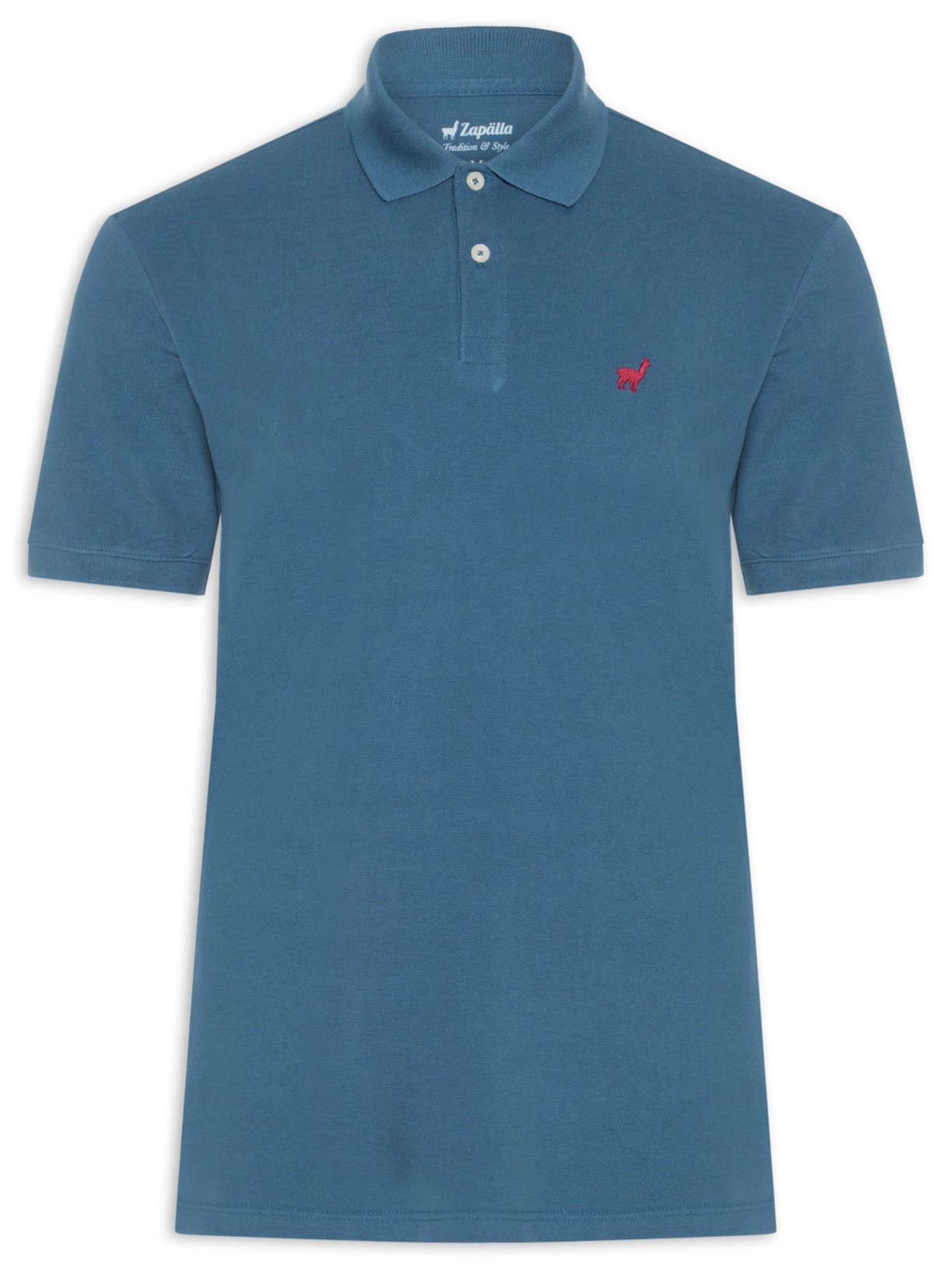 Polo Masculina Em Malha Piquet Azul Zapalla
