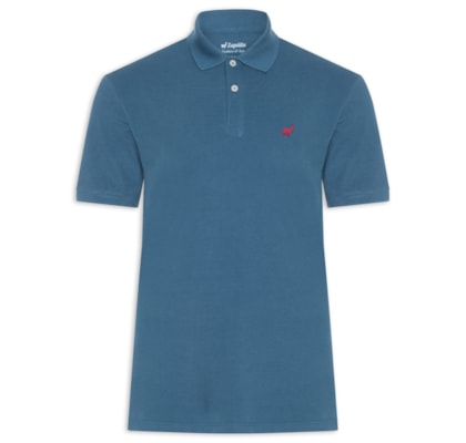 Polo Masculina Em Malha Piquet - Azul