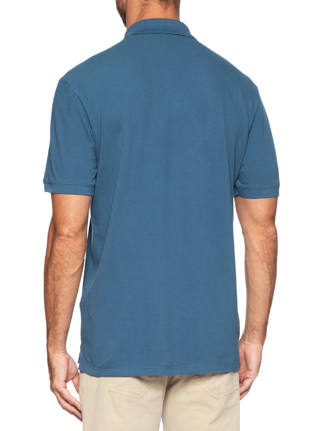 Polo Masculina Em Malha Piquet Azul Zapalla