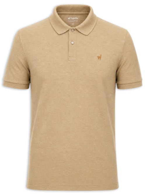 Polo Masculina Em Malha Piquet Mescla Color - Marrom