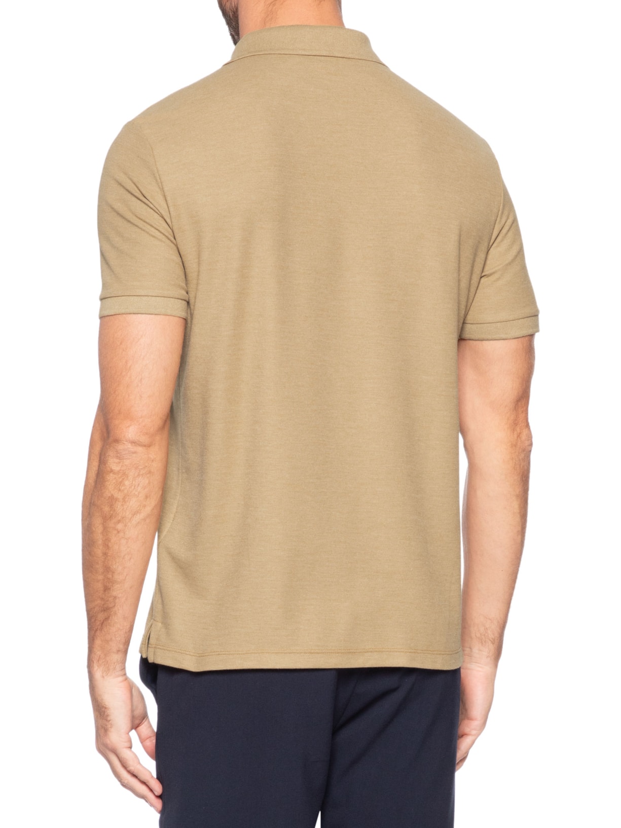 Polo Masculina Em Malha Piquet Mescla Color Marrom Zapalla