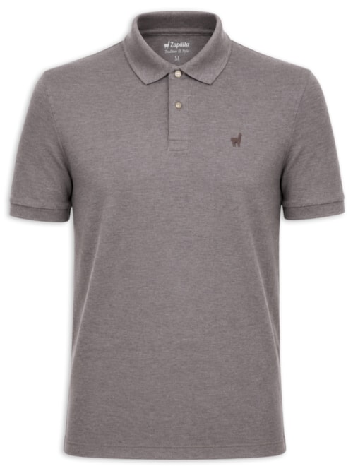 Polo Masculina Em Malha Piquet Mescla Color - Marrom