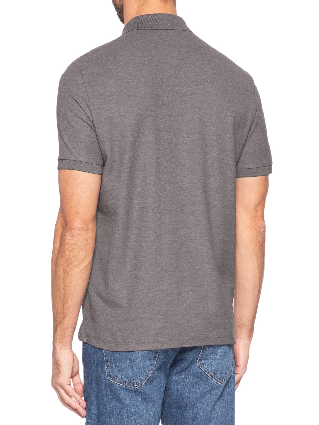 Polo Masculina Em Malha Piquet Mescla Color Marrom Zapalla
