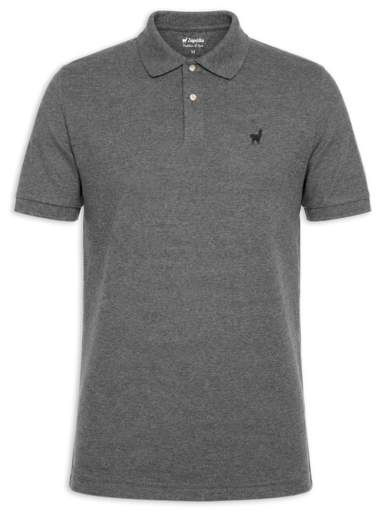 Polo Masculina Em Malha Piquet Mescla Color Preto Zapalla
