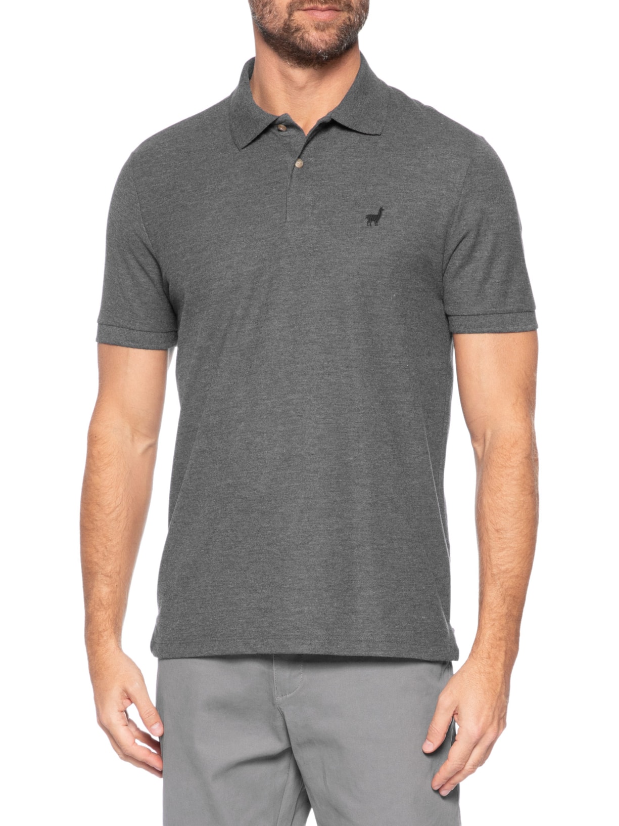 Polo Masculina Em Malha Piquet Mescla Color Preto Zapalla