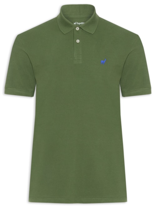 Polo Masculina Em Malha Piquet - Verde
