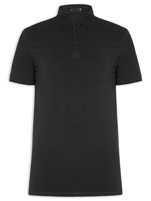 Polo Masculina Em Malha - Preto
