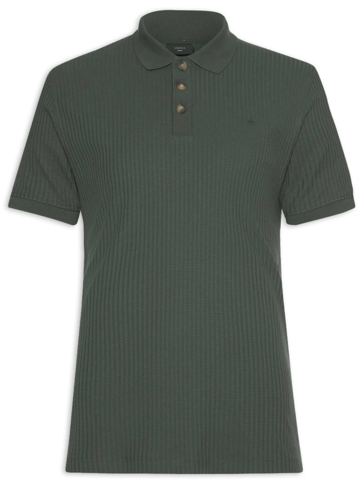 Polo Masculina em Malha Texturizada – Verde Aramis