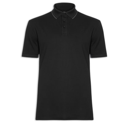 Polo Masculina Em Piquet Flex - Preto