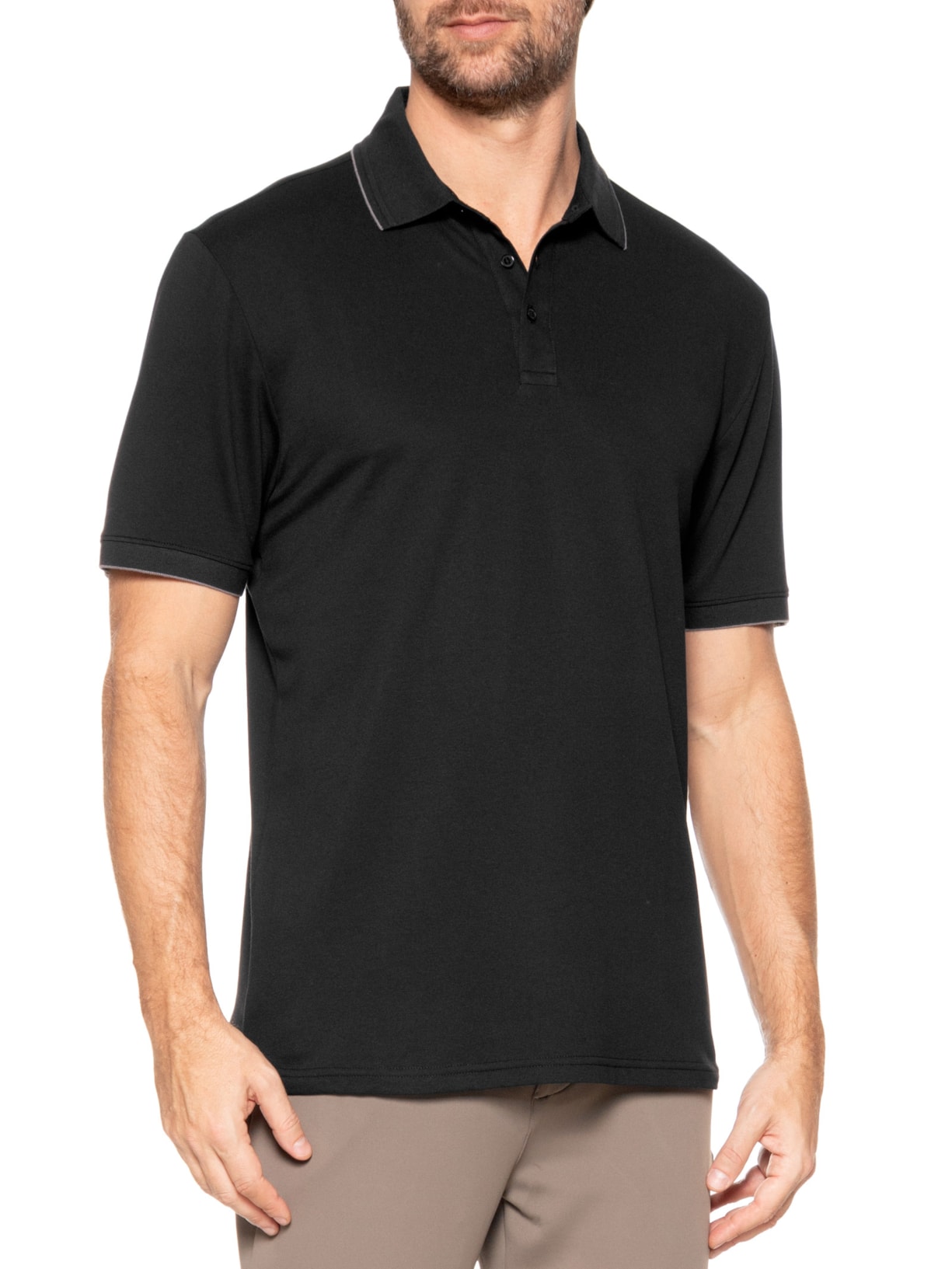 Polo Masculina Em Piquet Flex Preto Urban