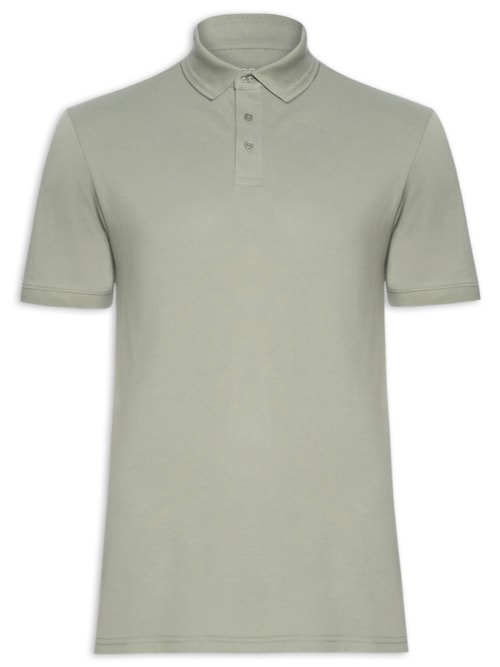 Polo Masculina Em Piquet Flex - Verde