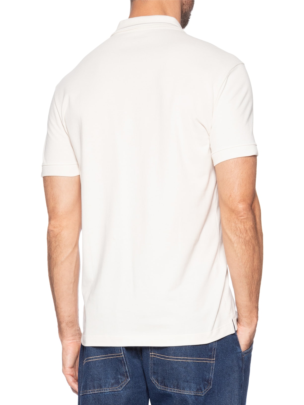 Polo Masculina Em Pìquet Gola Espinha Branco Aramis