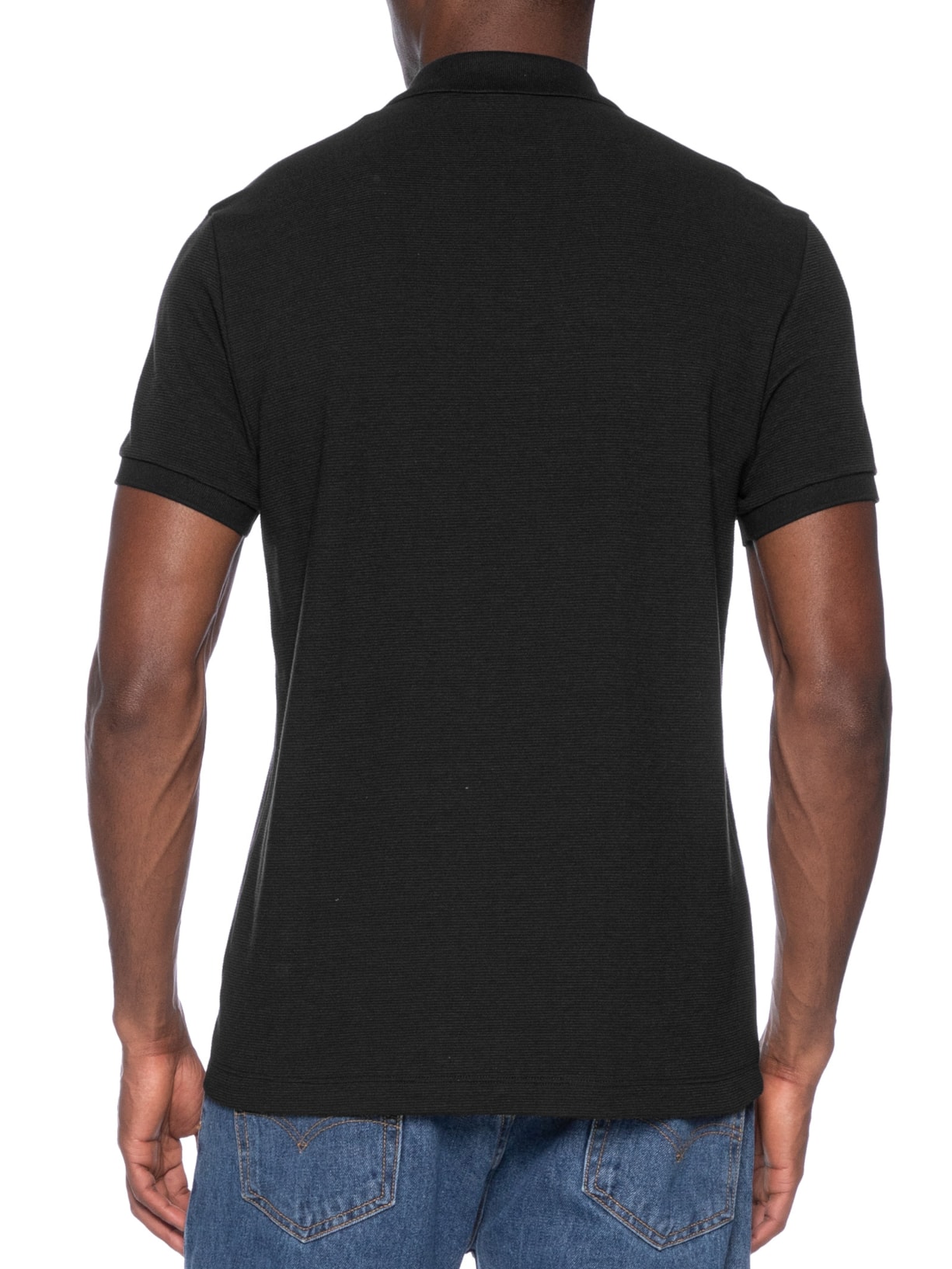 Polo Masculina Em Tecido Ottoman Preto Aramis