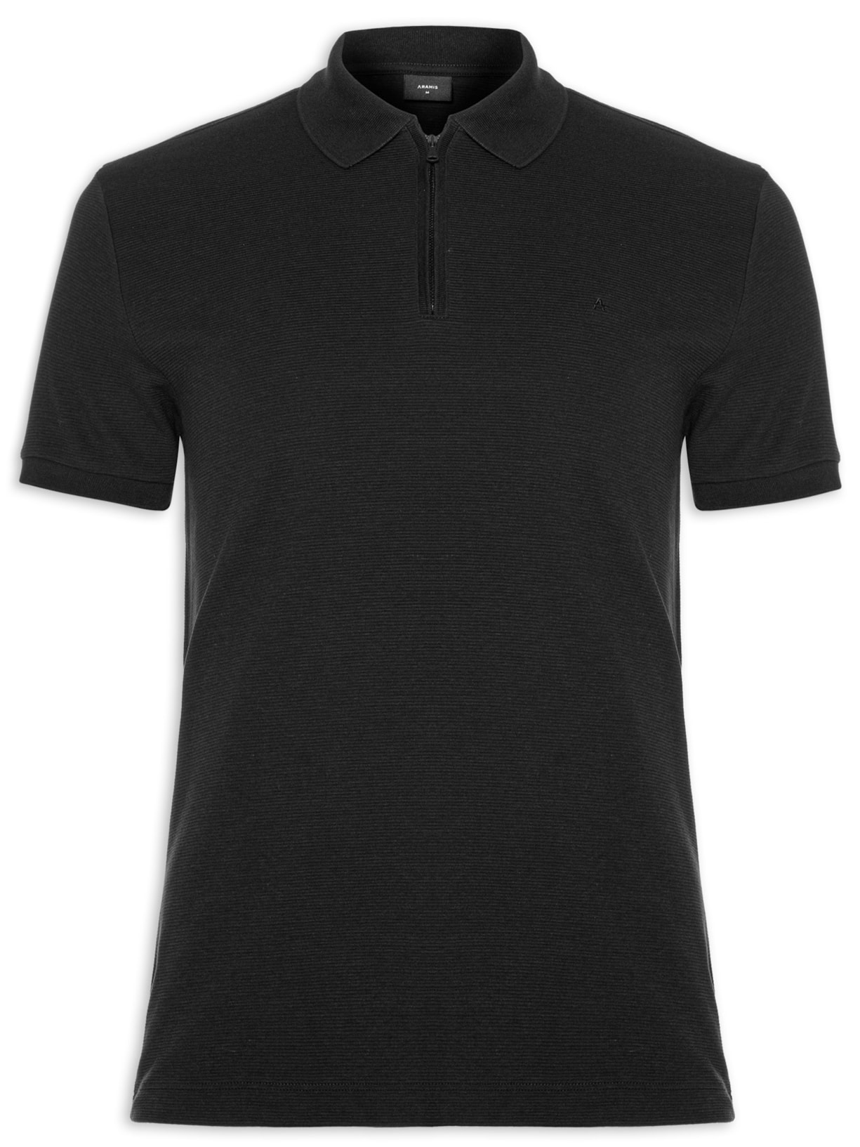 Polo Masculina Em Tecido Ottoman - Preto