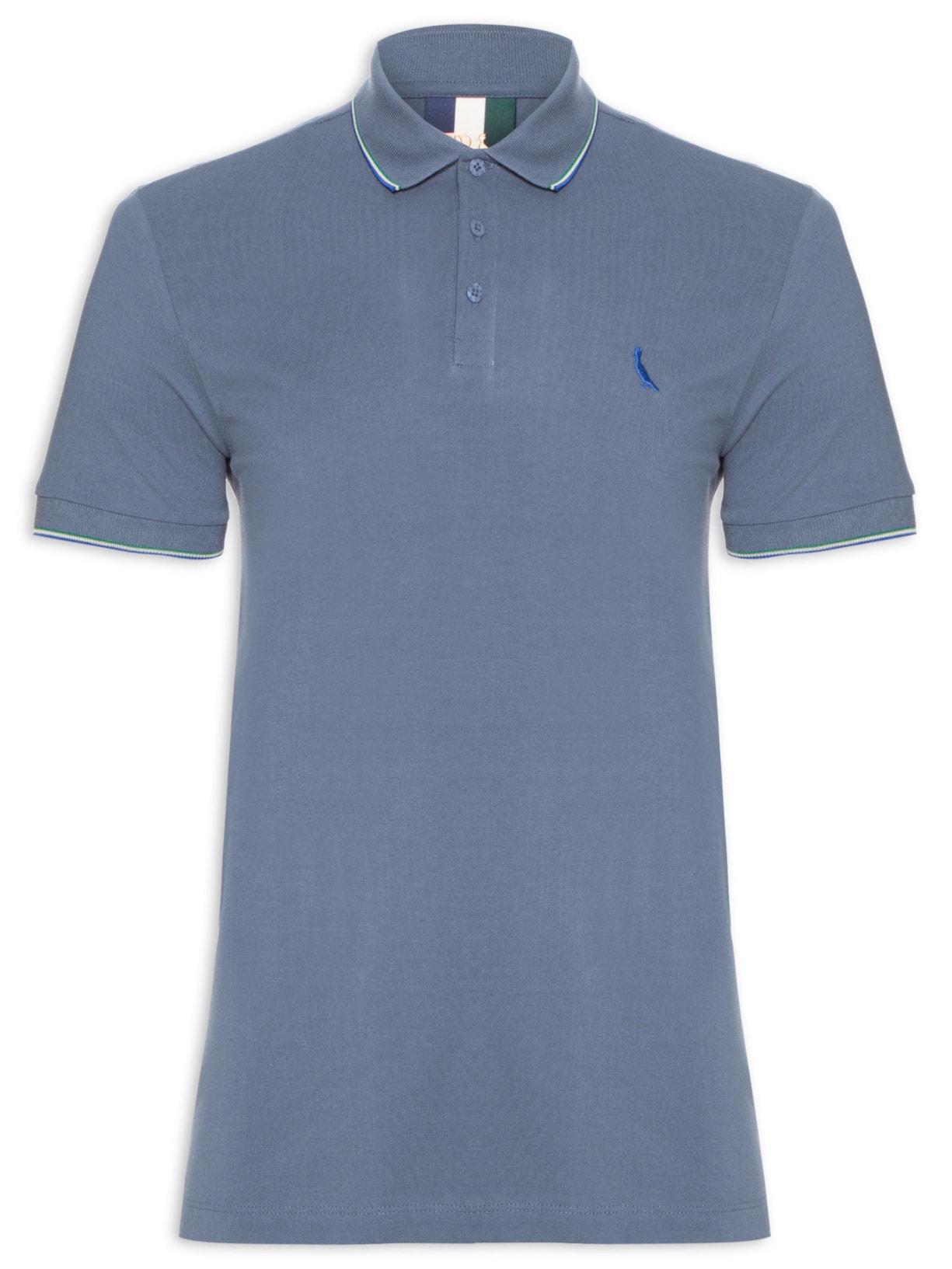 Polo Masculina Enxuto Novo Friso - Azul