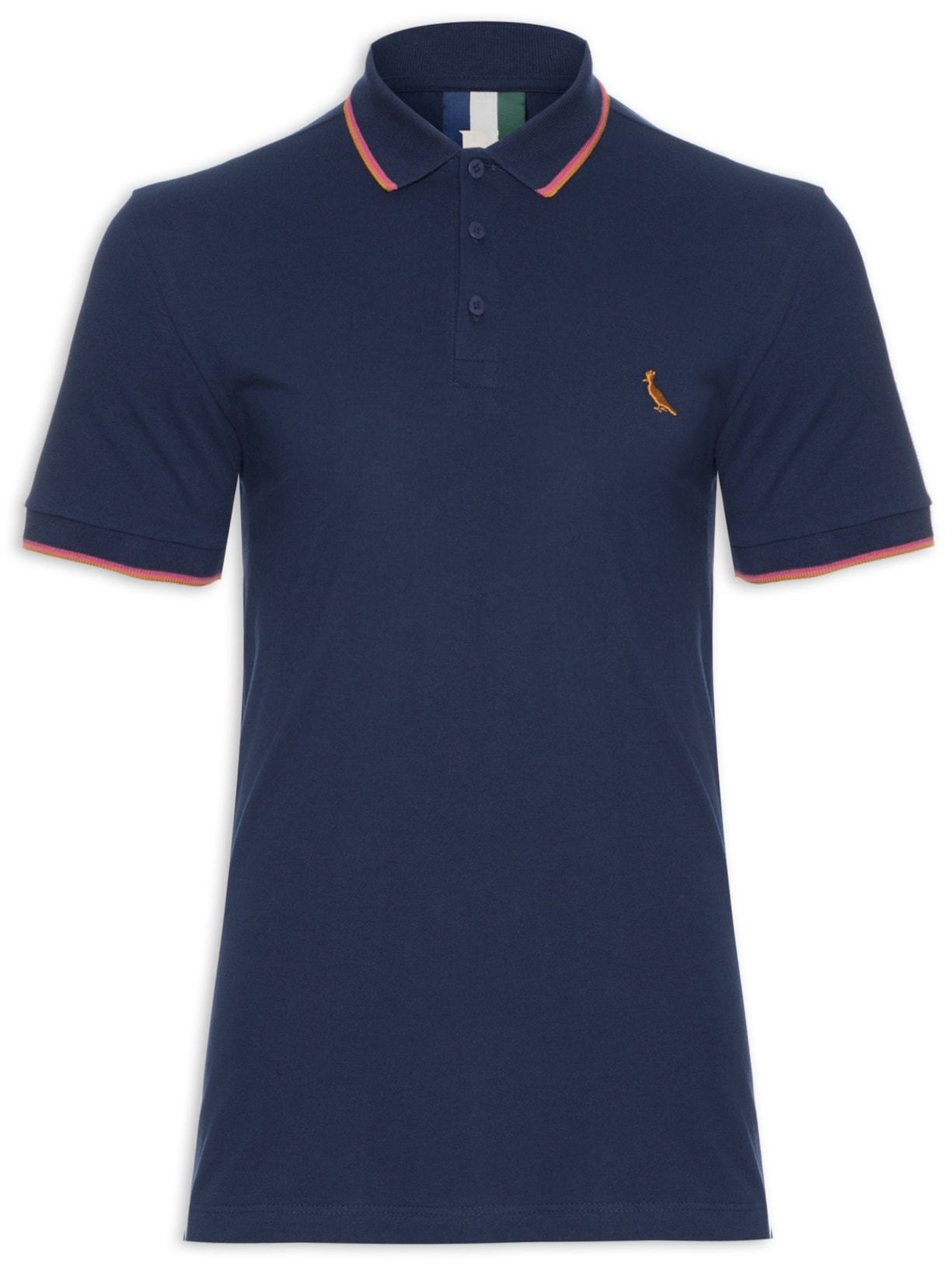 Polo Masculina Enxuto Novo Friso - Azul