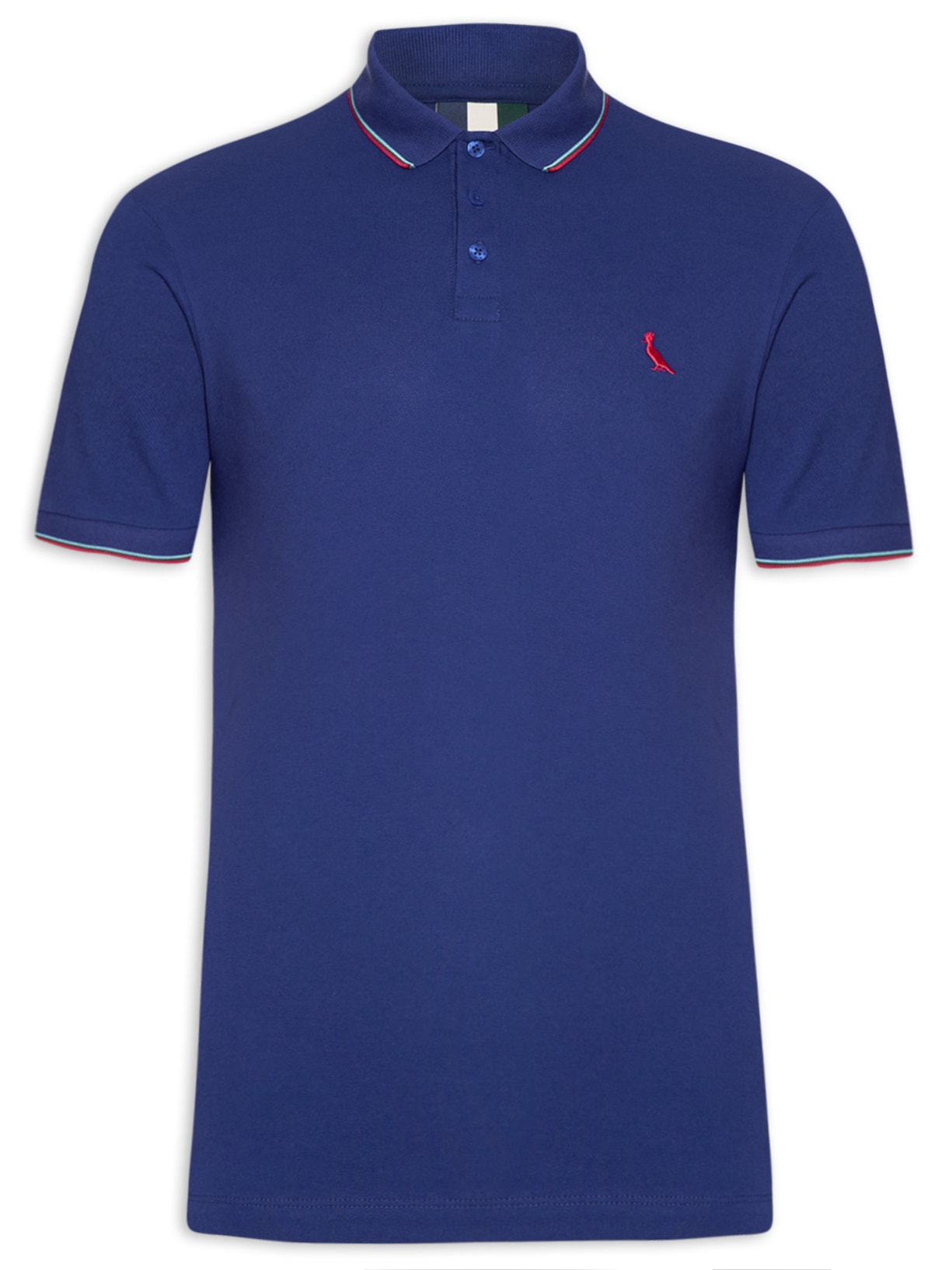 Polo Masculina Enxuto Novo Friso - Azul
