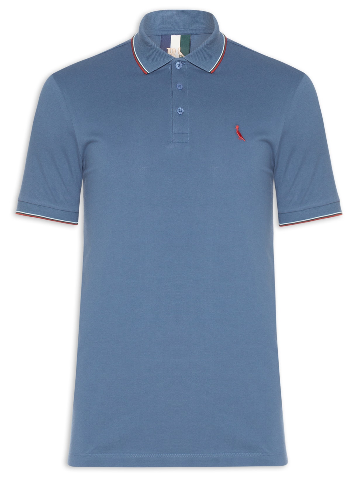 Polo Masculina Enxuto Novo Friso - Azul