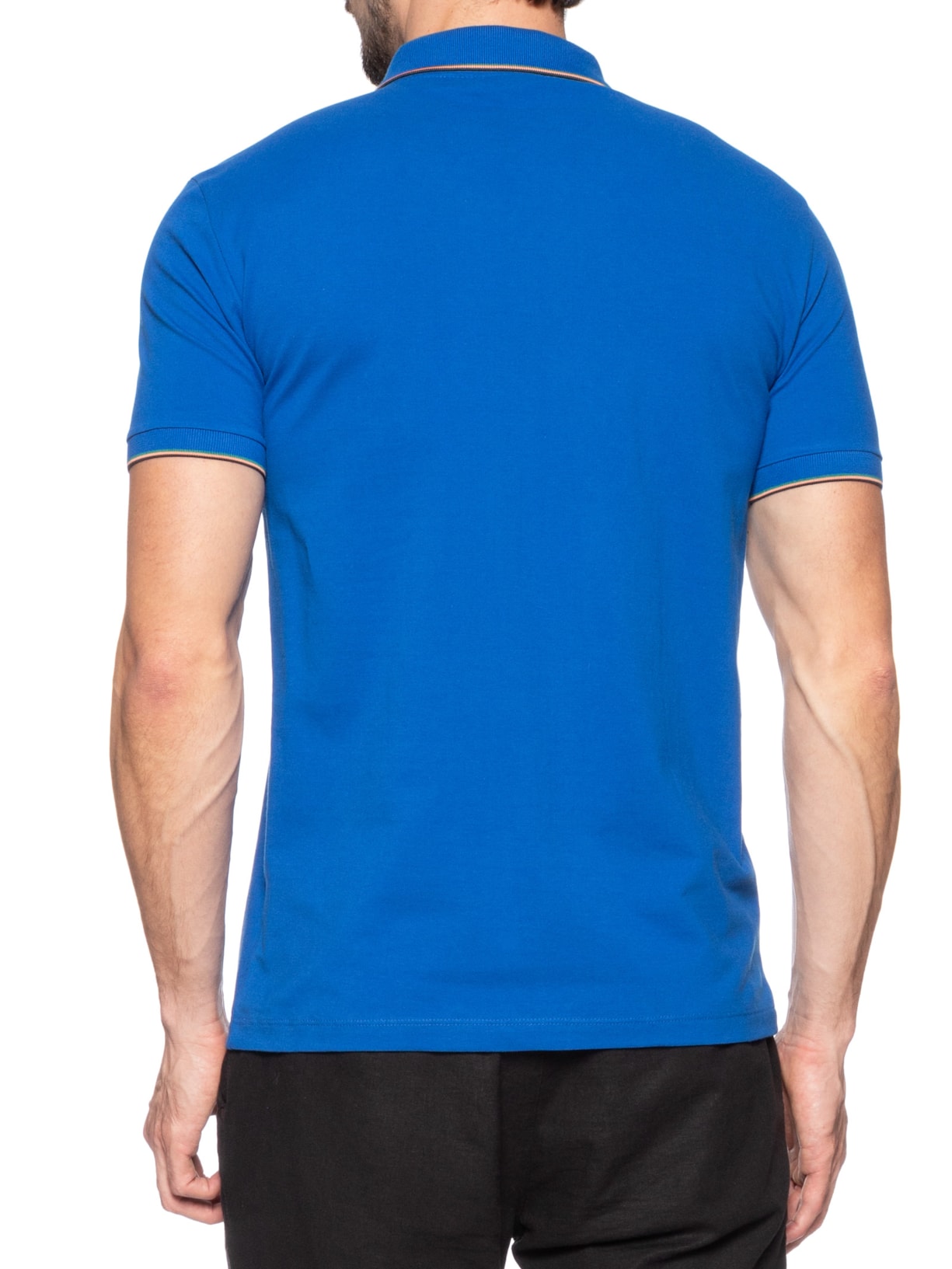 Polo Masculina Enxuto Novo Friso Azul  Reserva