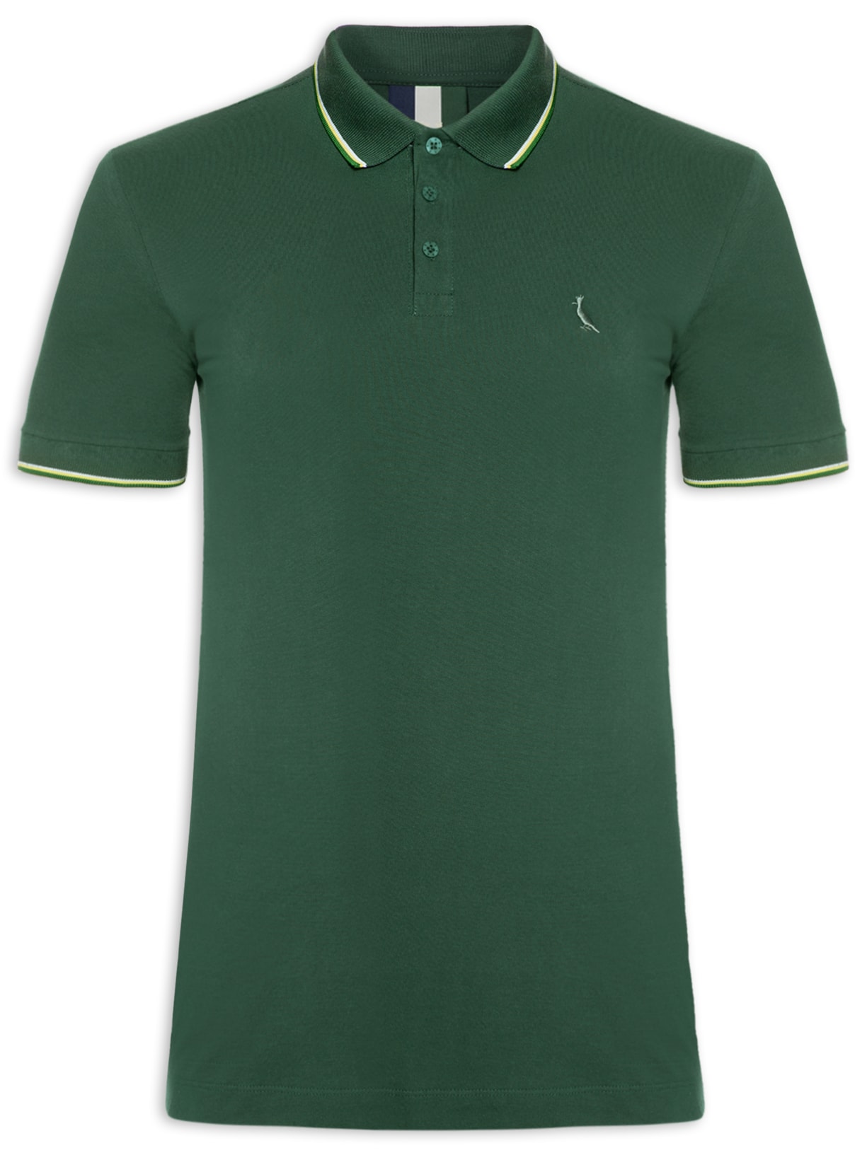 Polo Masculina Enxuto Novo Friso - Verde