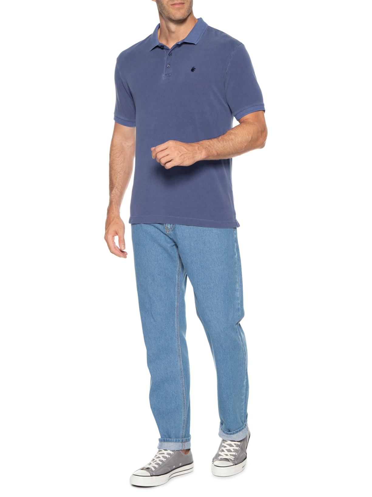 Polo Masculina Essential Stone Azul Von Der Volke