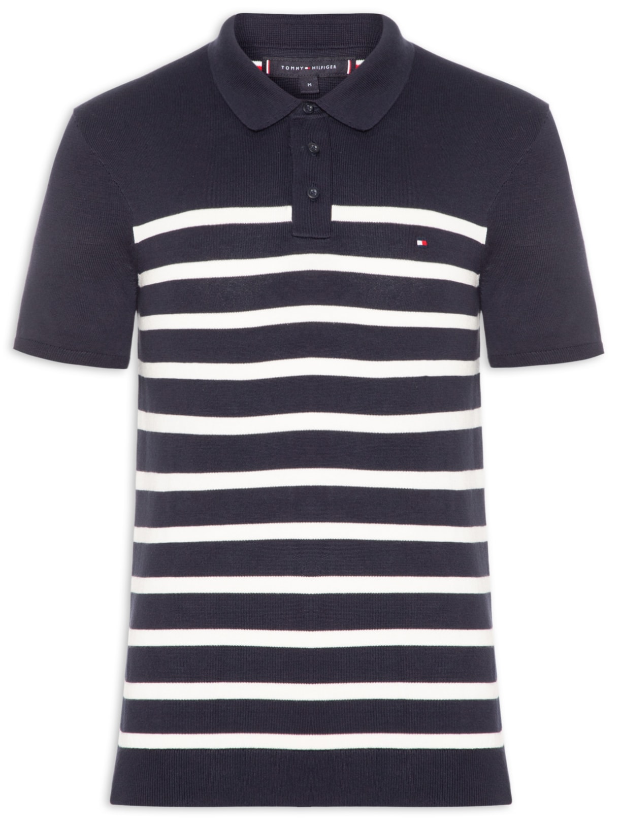 Polo Masculina Essentials Listras - Azul