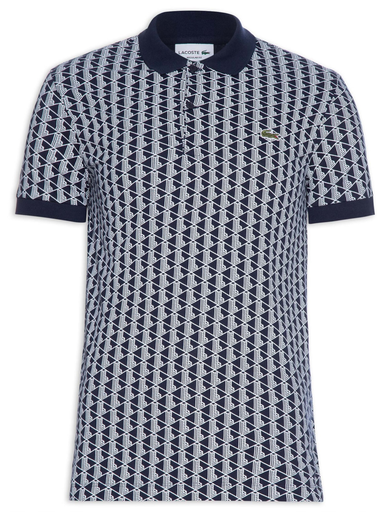 Polo Masculina Estampada - Azul