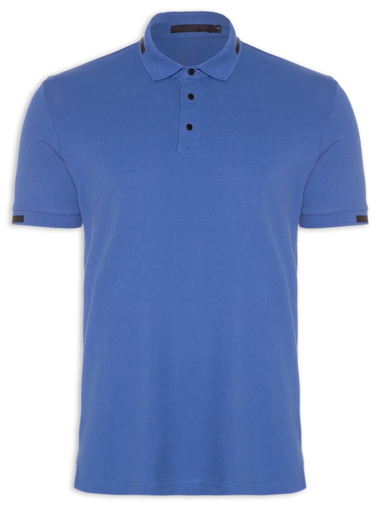 Polo Masculina Faixa Gola - Azul