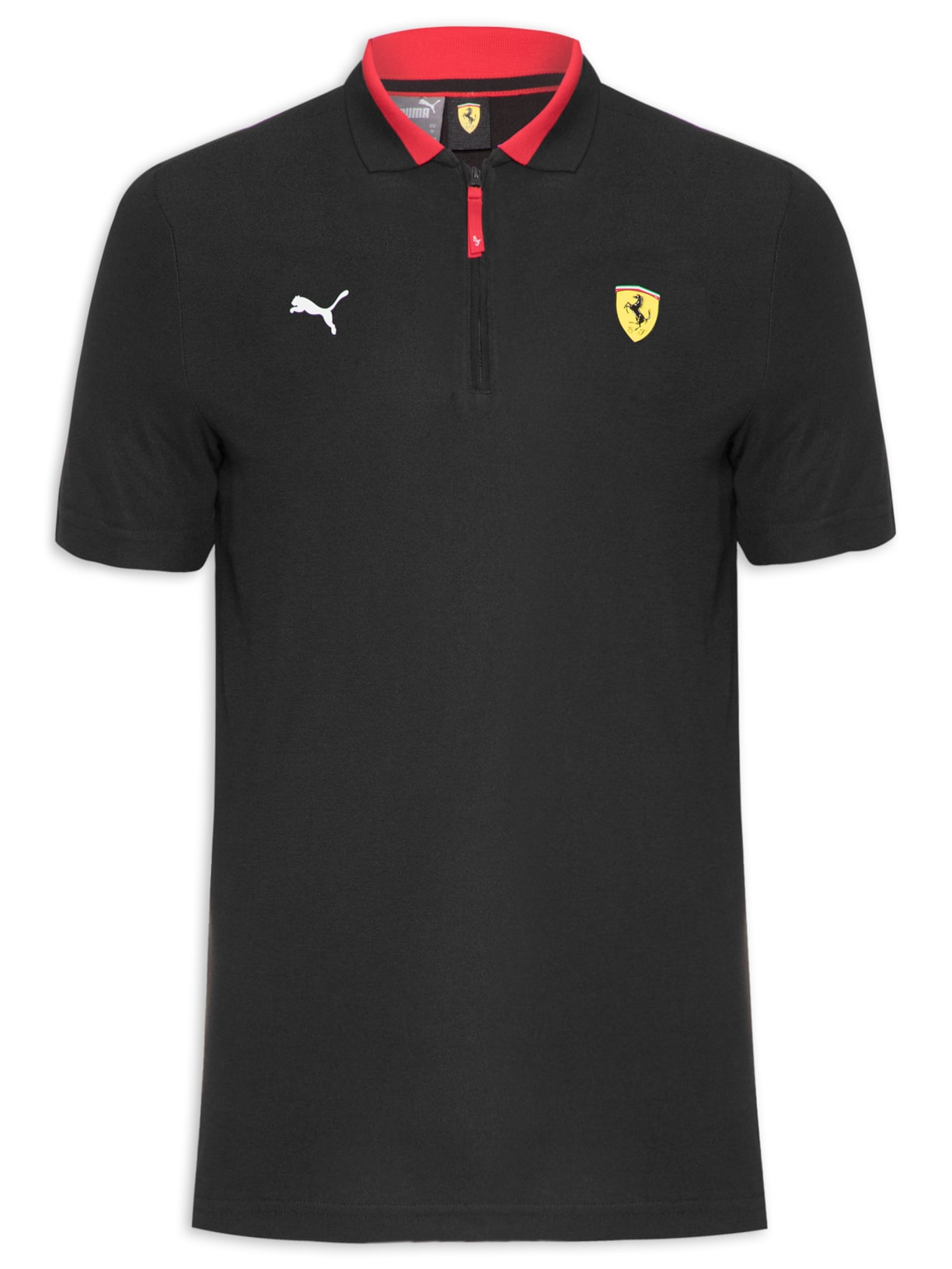 Polo Masculina Ferrari Race - Preto