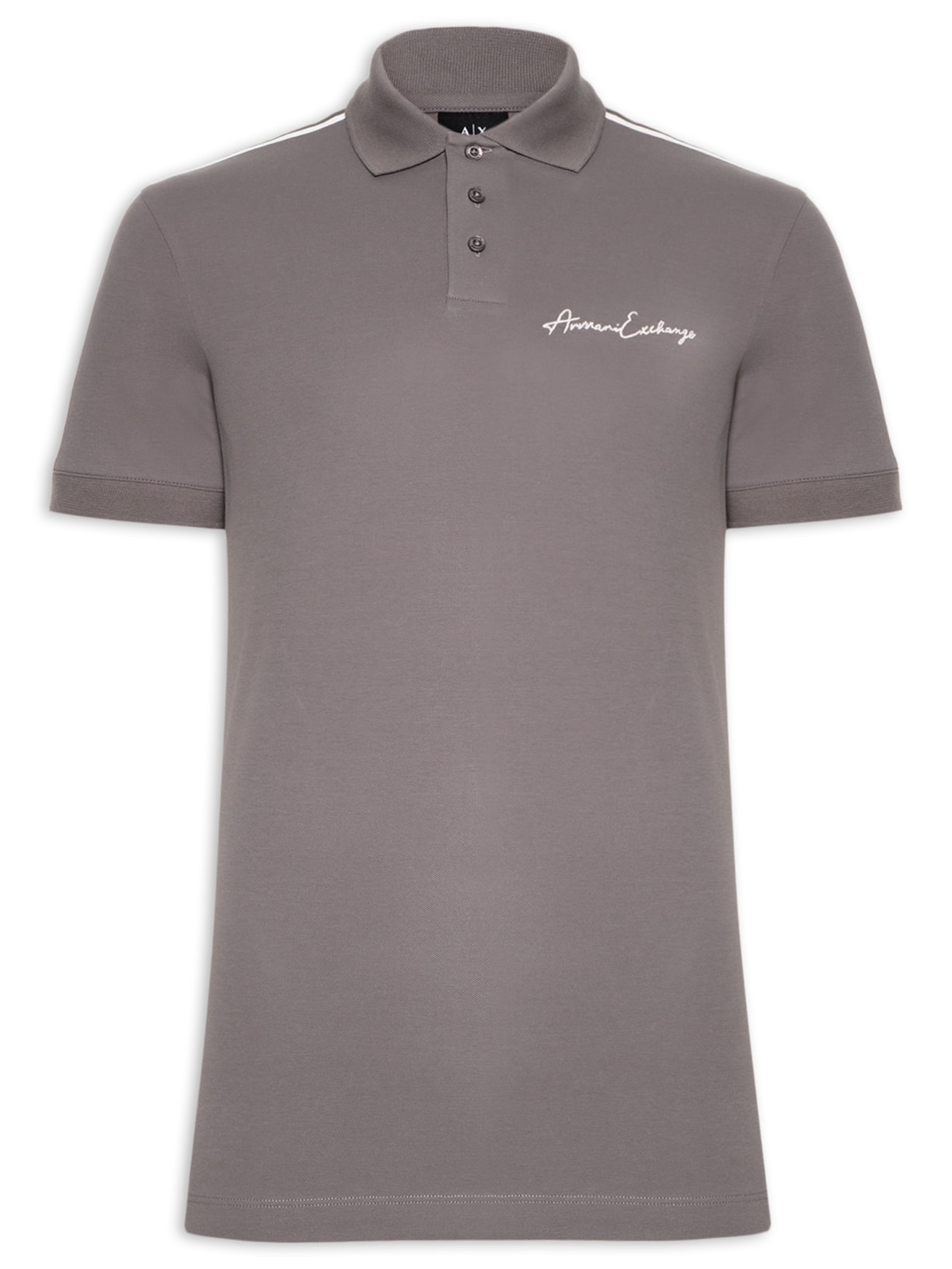 Polo Masculina Fit Signature Logo - Cinza