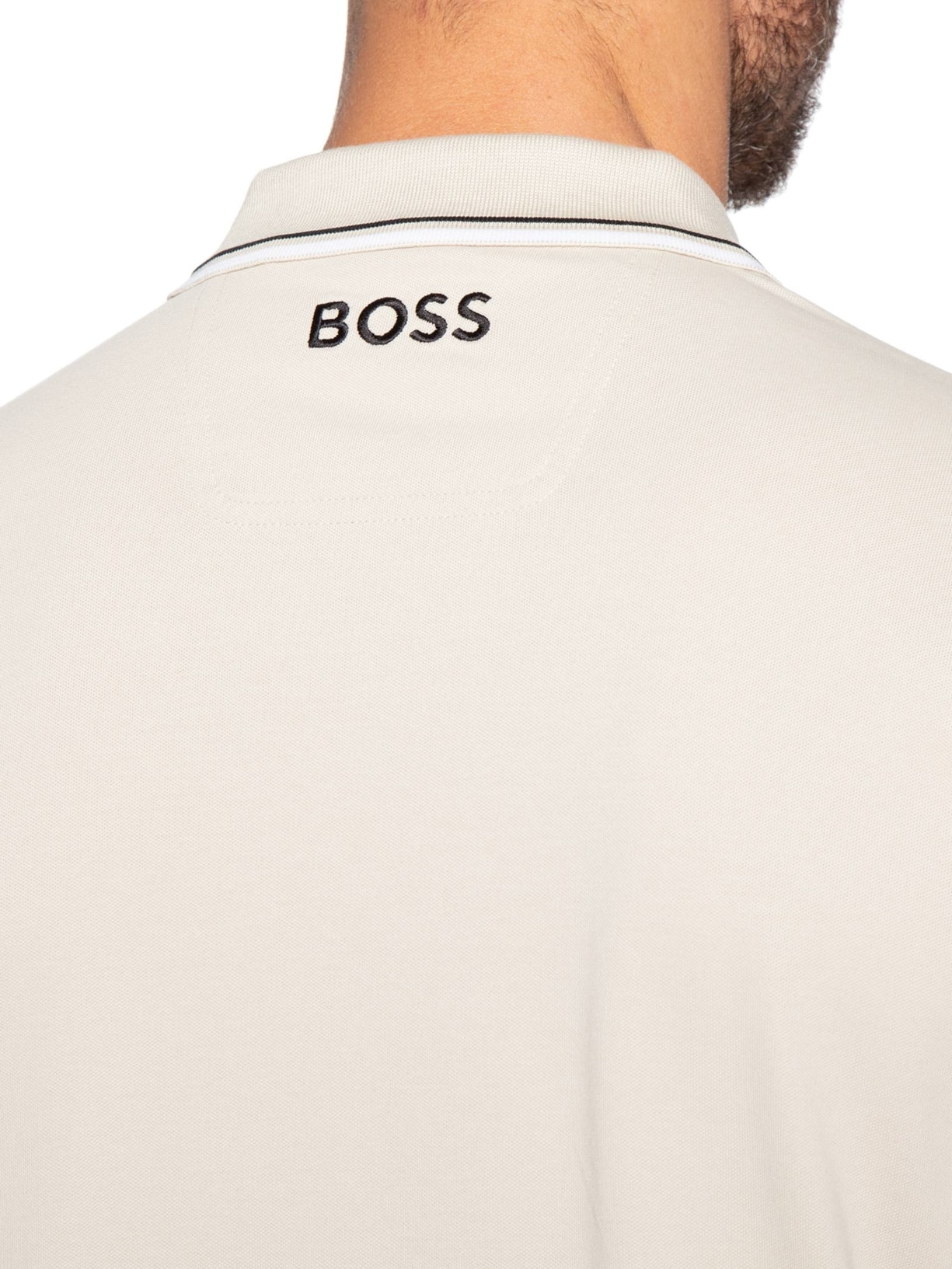 Polo Masculina Fit  Stretch Piquet Paddy Bege Boss