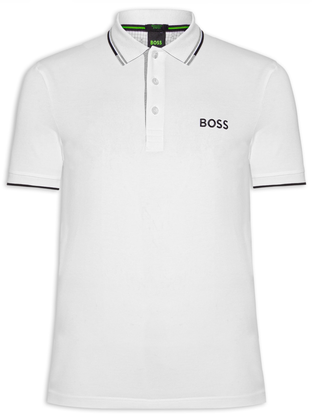 Polo Masculina Fit  Stretch Piquet Paddy Branco Boss