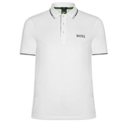 Polo Masculina Fit  Stretch Piquet Paddy - Branco