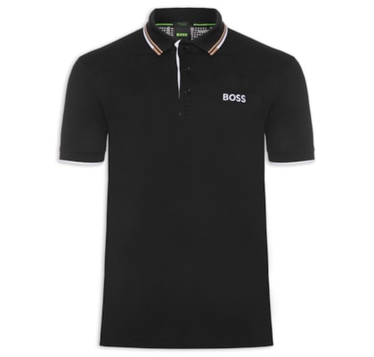 Polo Masculina Fit  Stretch Piquet Paddy - Preto