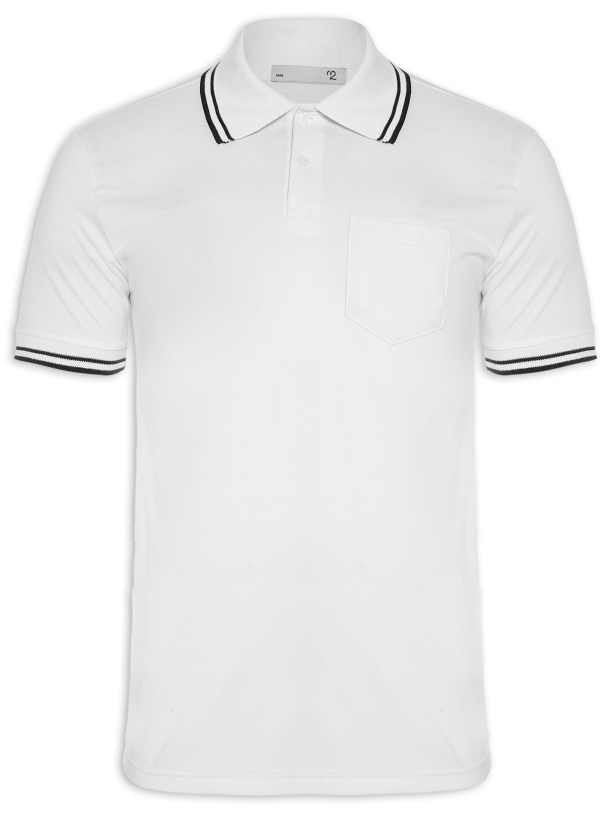 Polo Masculina Friso Duplo - Branco