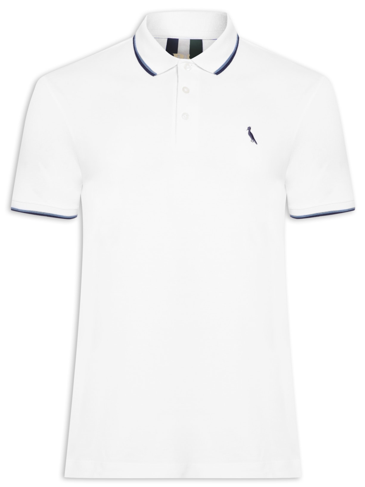 Polo Masculina Friso Duplo - Branco