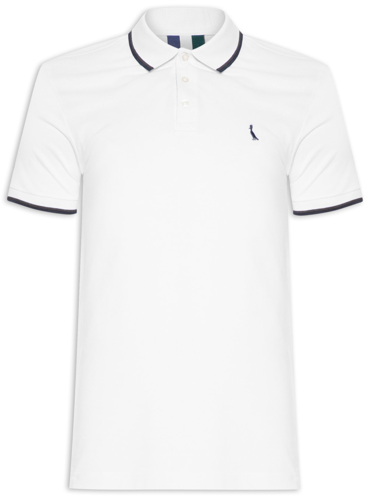 Polo Masculina Friso Duplo - Branco