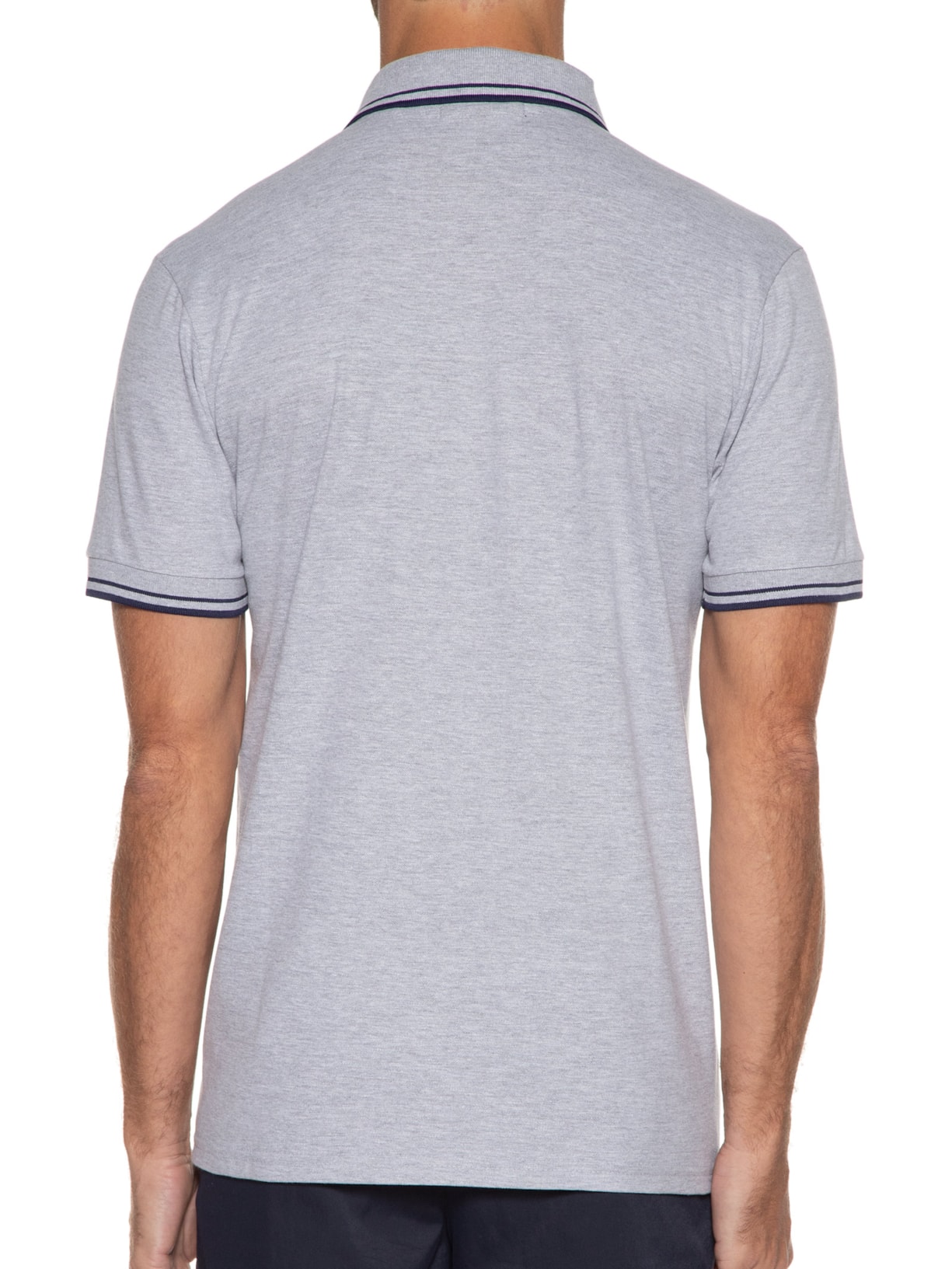 Polo Masculina Friso Duplo Cinza '2 Essential