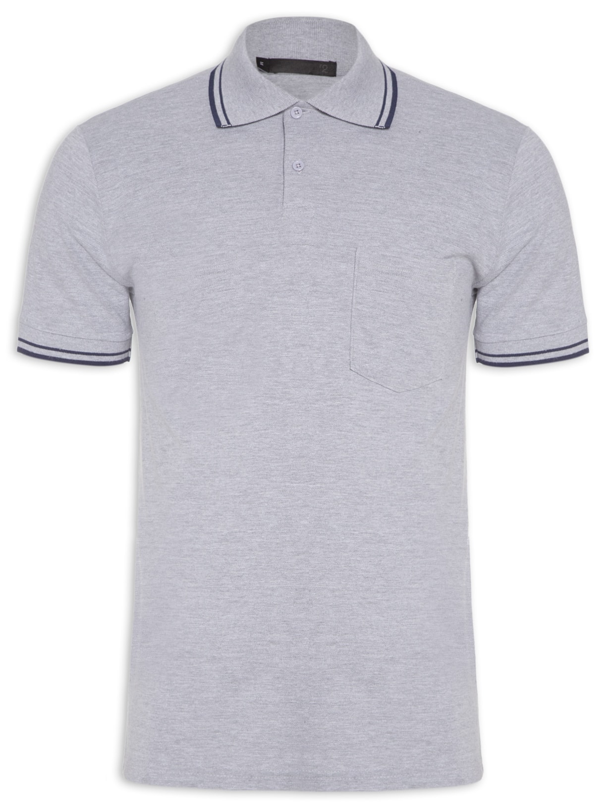 Polo Masculina Friso Duplo Cinza '2 Essential