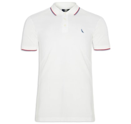 Polo Masculina Friso Duplo - Off White