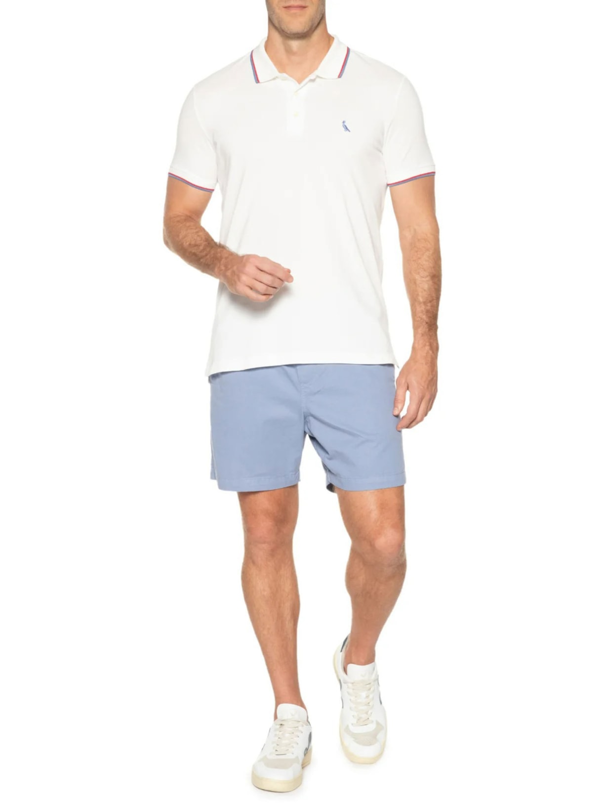 Polo Masculina Friso Duplo Off White Reserva