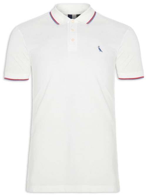 Polo Masculina Friso Duplo - Off White