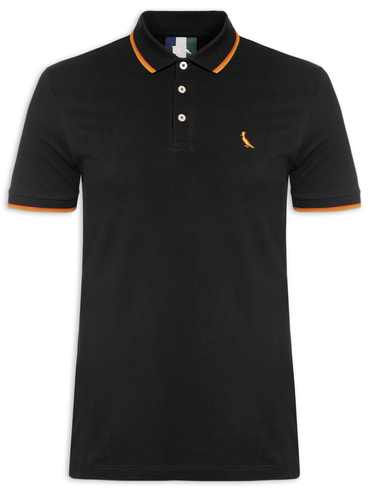 Polo Masculina Friso Duplo - Preto