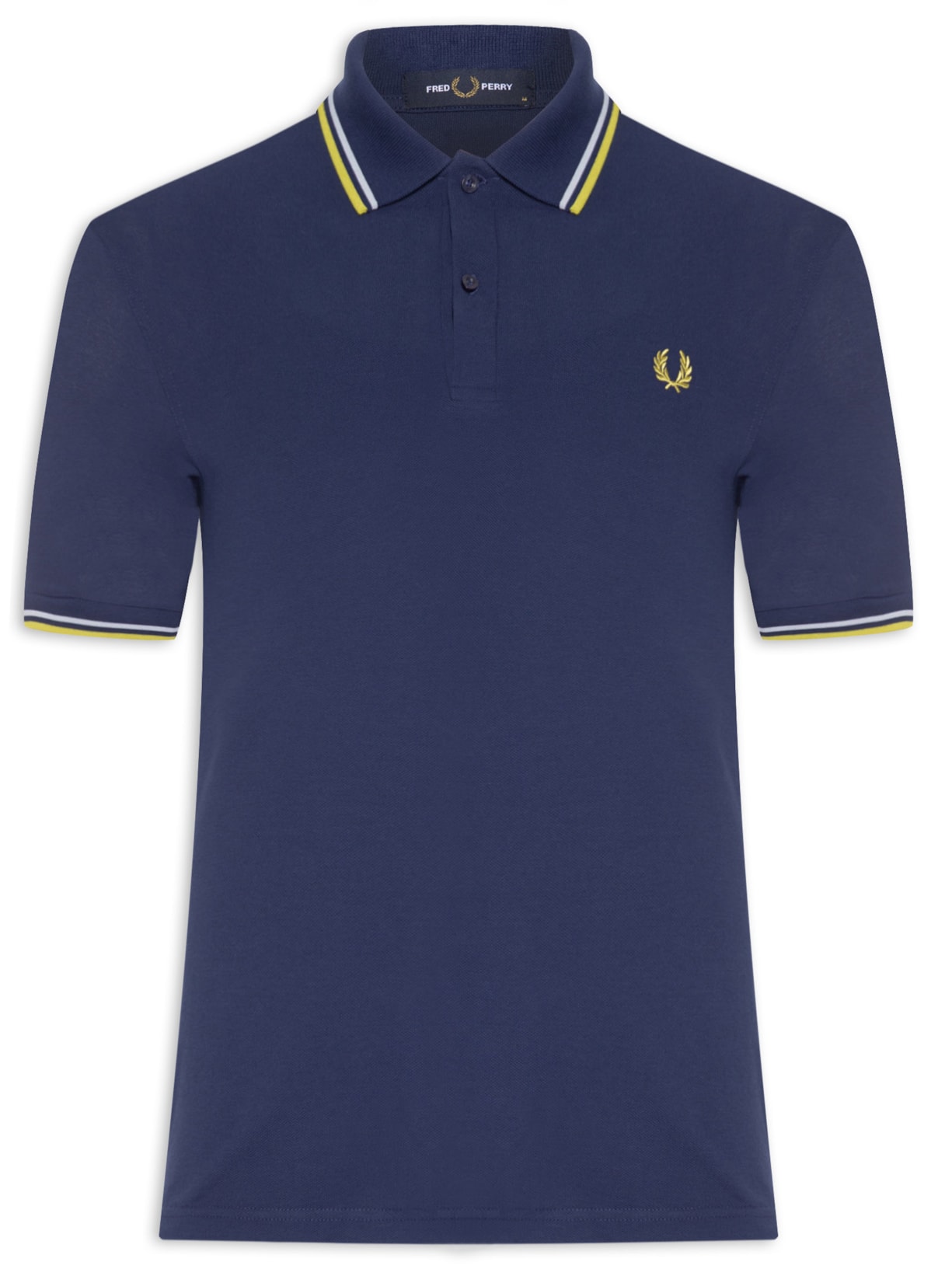 Polo Masculina Friso Duplo Regular Fit Em Piquet De Algodão Azul Fred Perry