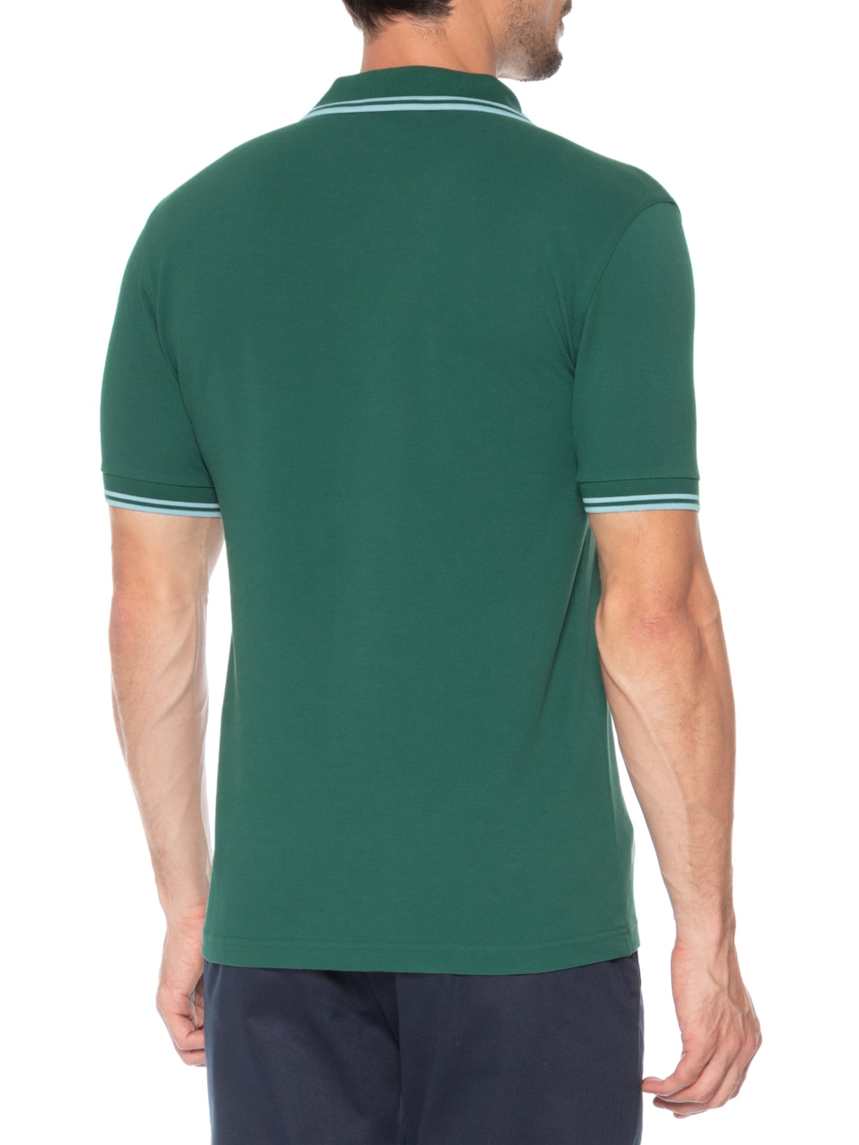 Polo Masculina Friso Duplo Regular Fit Em Piquet De Algodão Verde Fred Perry