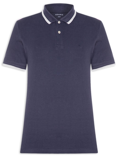 Polo Masculina Friso Duplo Relevo - Azul