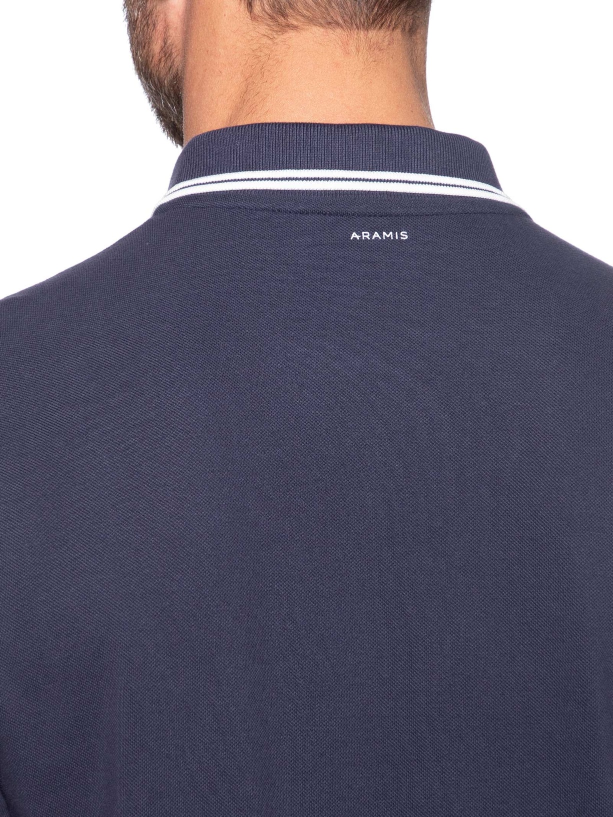 Polo Masculina Friso Duplo Relevo Azul Aramis